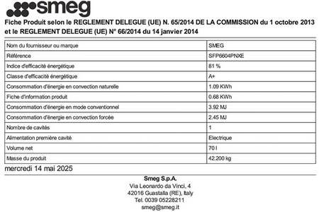 Four encastrable Smeg SFP6604PNXE Noir – Image 8