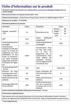 Lave-vaisselle pose libre Haier XF 4A4M4PX – Image 8