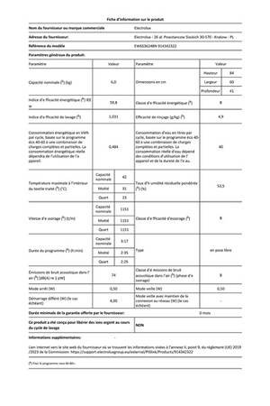 Lave-linge hublot Electrolux EW6S3624BN - FAIBLE PROFONDEUR – Image 11