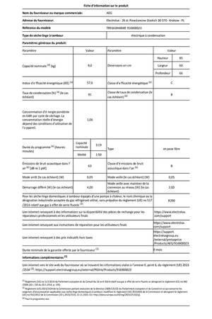 Sèche-linge pompe à chaleur Aegtr93a3h4bwe – Image 9