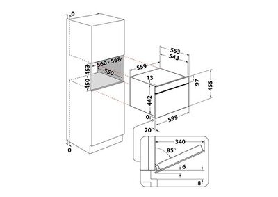 Micro-ondes combiné Whirlpool WCW7O7HTSBF Noir – Image 8