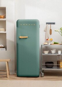 Réfrigérateur 1 porte Create FRIDGE RETRO 281L - Réfrigérateur rétro - Vert et bois – Image 2