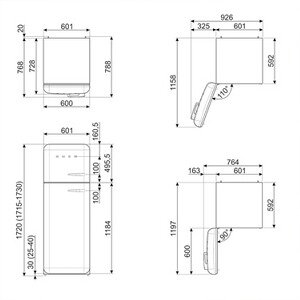Réfrigérateur congélateur en haut Smeg FAB30RBE6 – Image 8